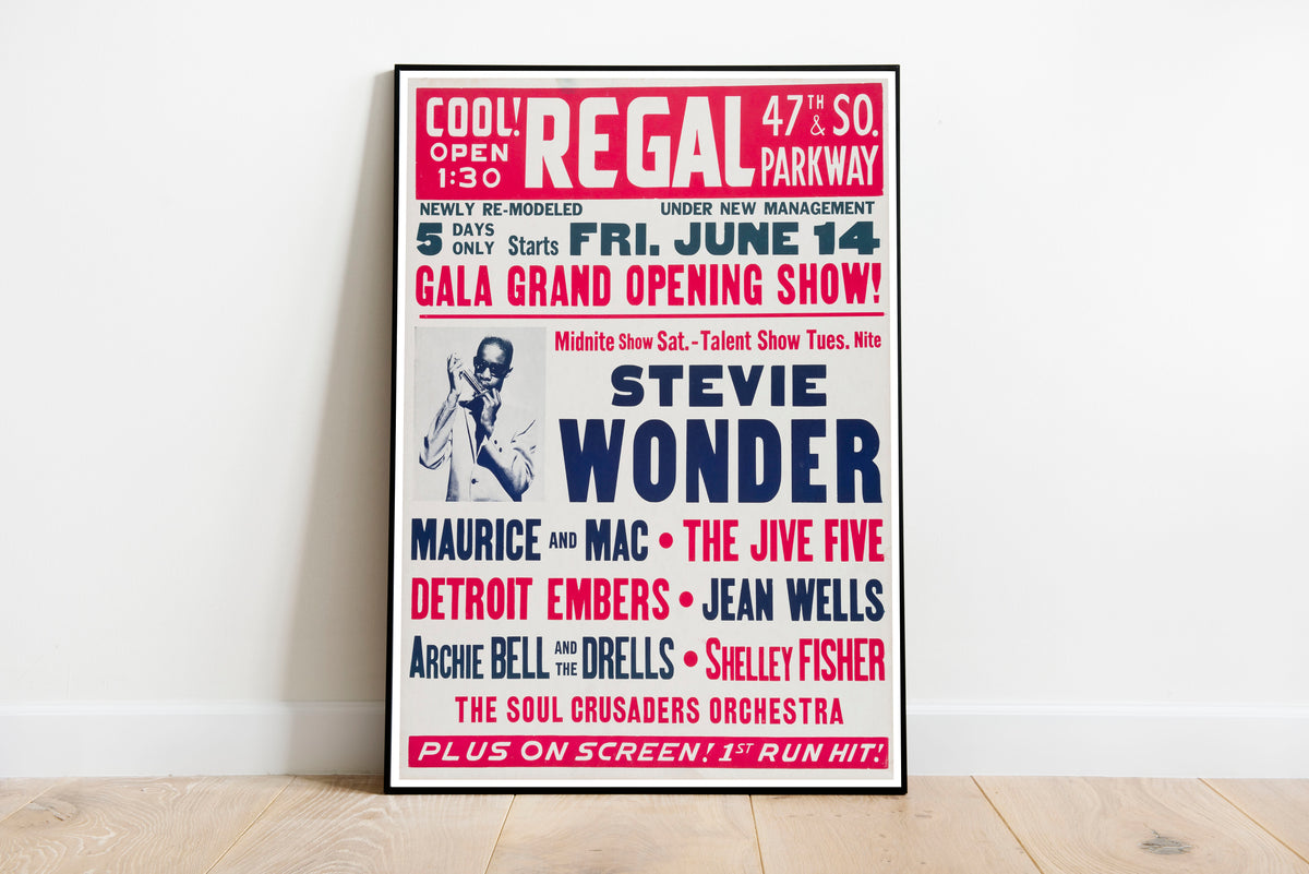 Stevie Wonder 1968 Regal Theatre - Concert Poster Art Print– Onyx Art House