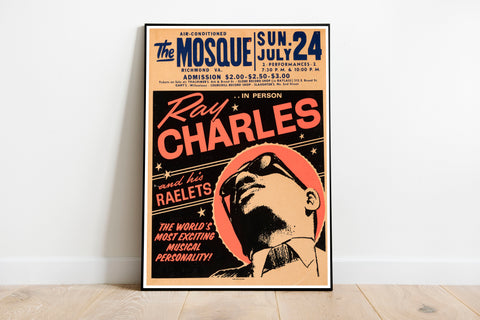 Ray Charles 1966 - Concert Poster Art Print