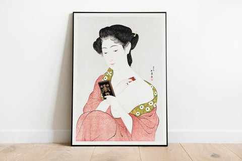 Woman Applying Powder - Women Collection - Asian Art Print