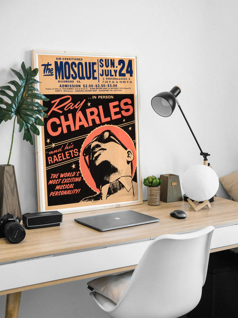 Ray Charles 1966 - Concert Poster Art Print