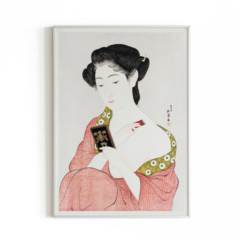 Woman Applying Powder - Women Collection - Asian Art Print