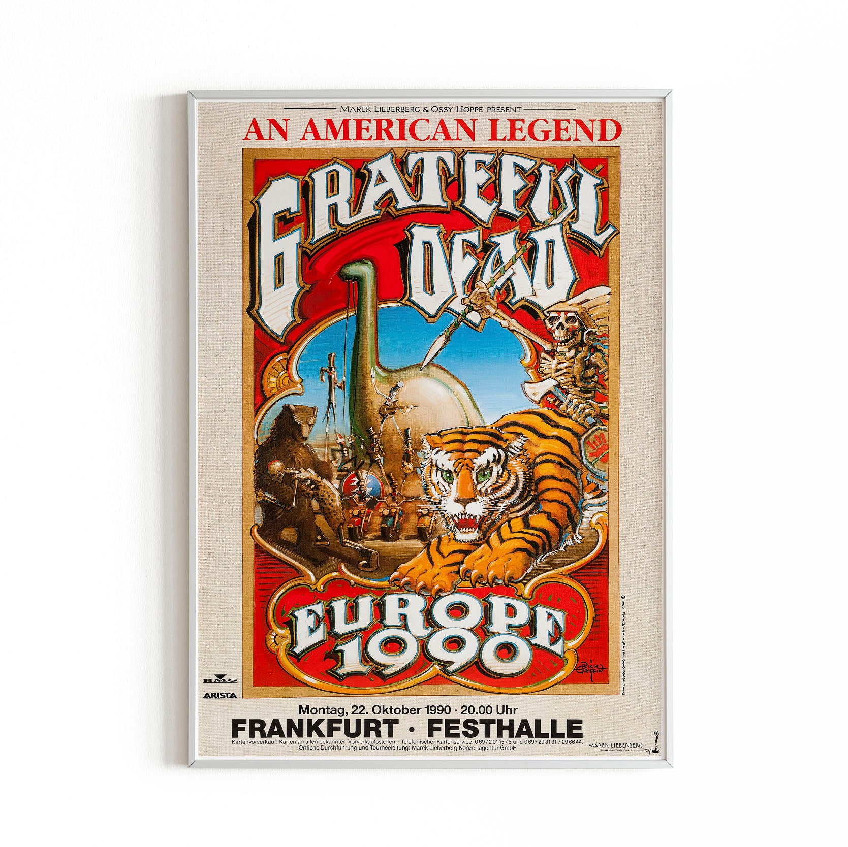 Grateful Dead Europe 1990 Without a Net Tour - Concert Poster Art
