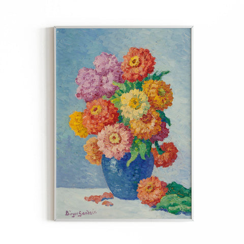 Zinnias - Birger Sandzén - American Modern Art Print