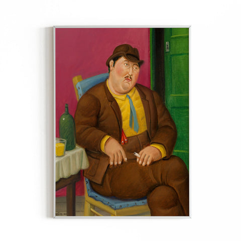 Seated Man - Fernando Botero - Modern Art Print